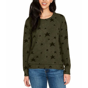 Buffalo Printed Cozy Top Pullover Sweatshirt Army Twinkle Women's Size Large